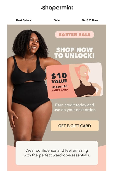 Shapermint gift card email example
