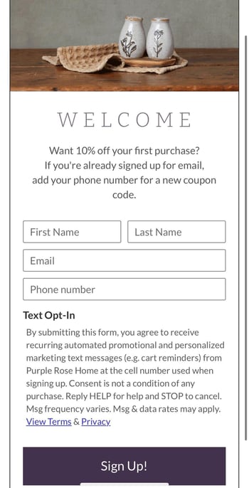 Purple Rose Landing Page Example