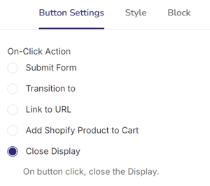 on click button settings