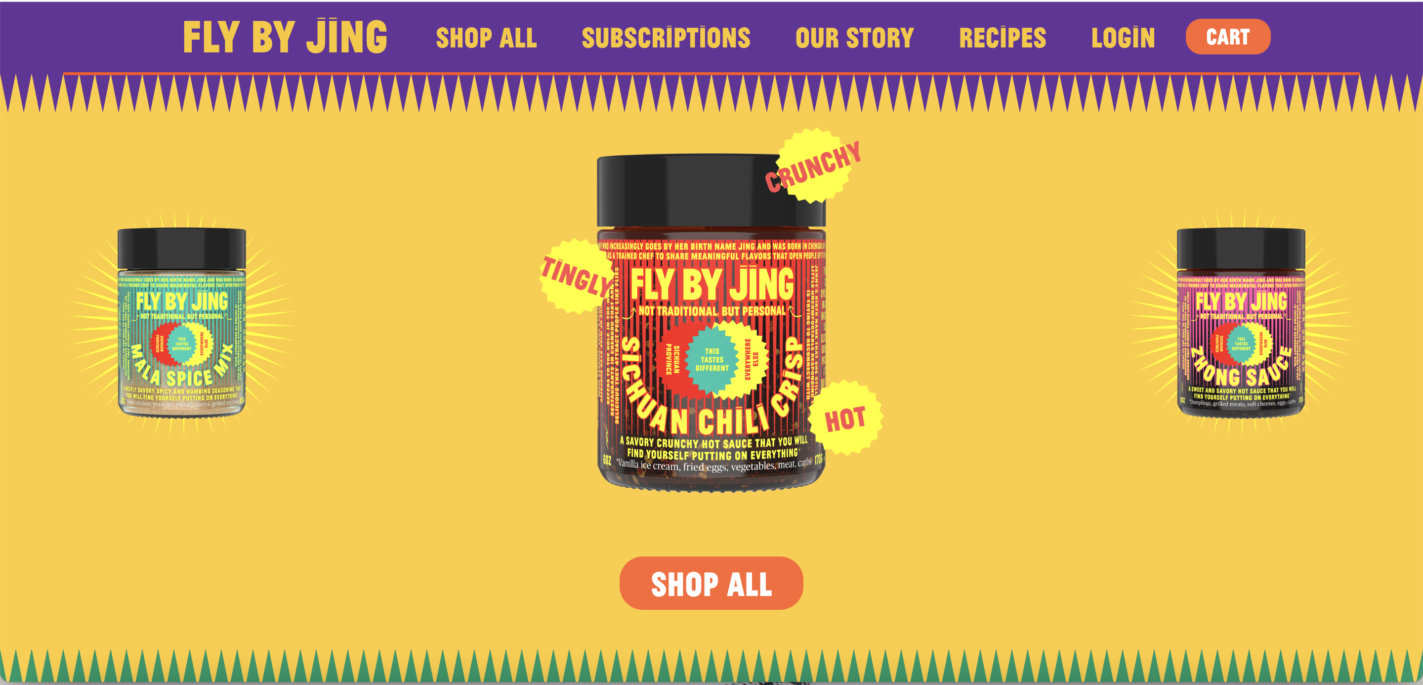 Screenshot from Fly by Jing's website