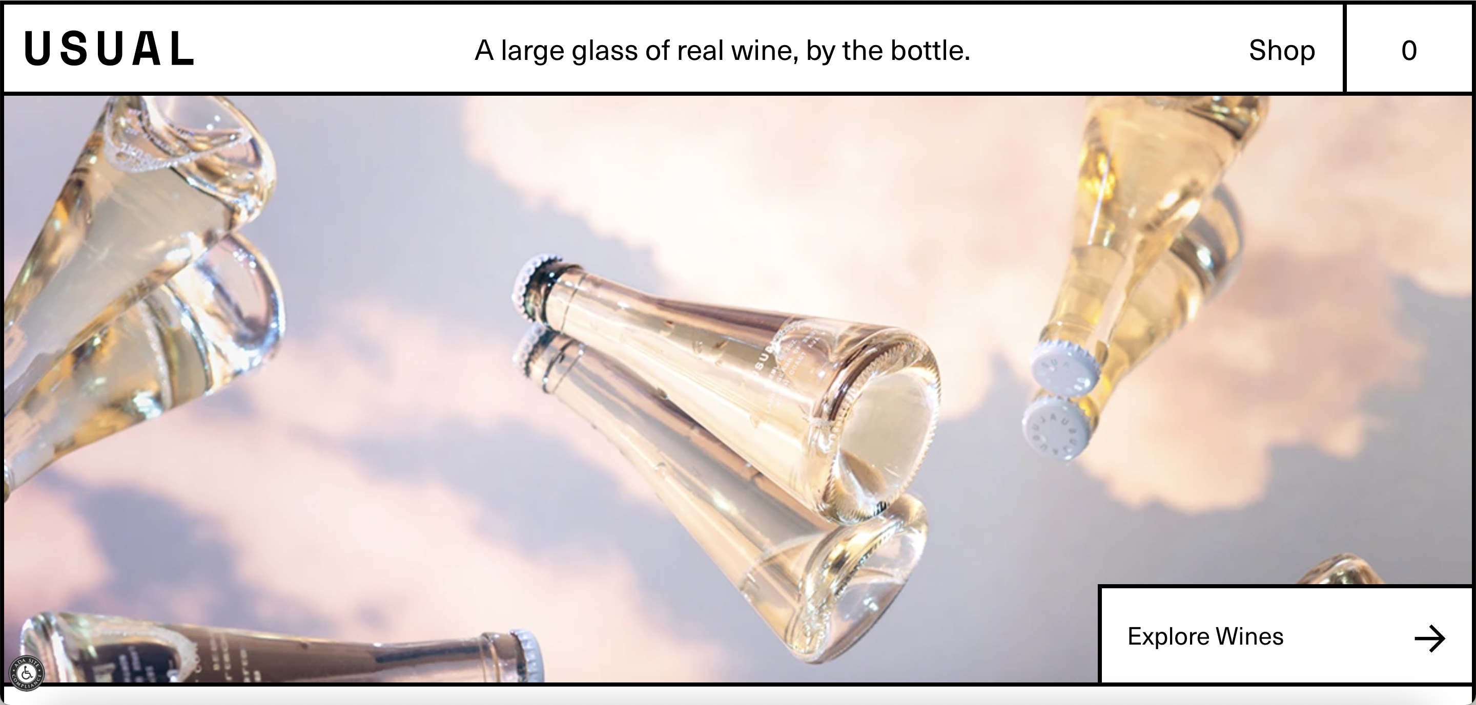 Screenshot from Usual Wine's website