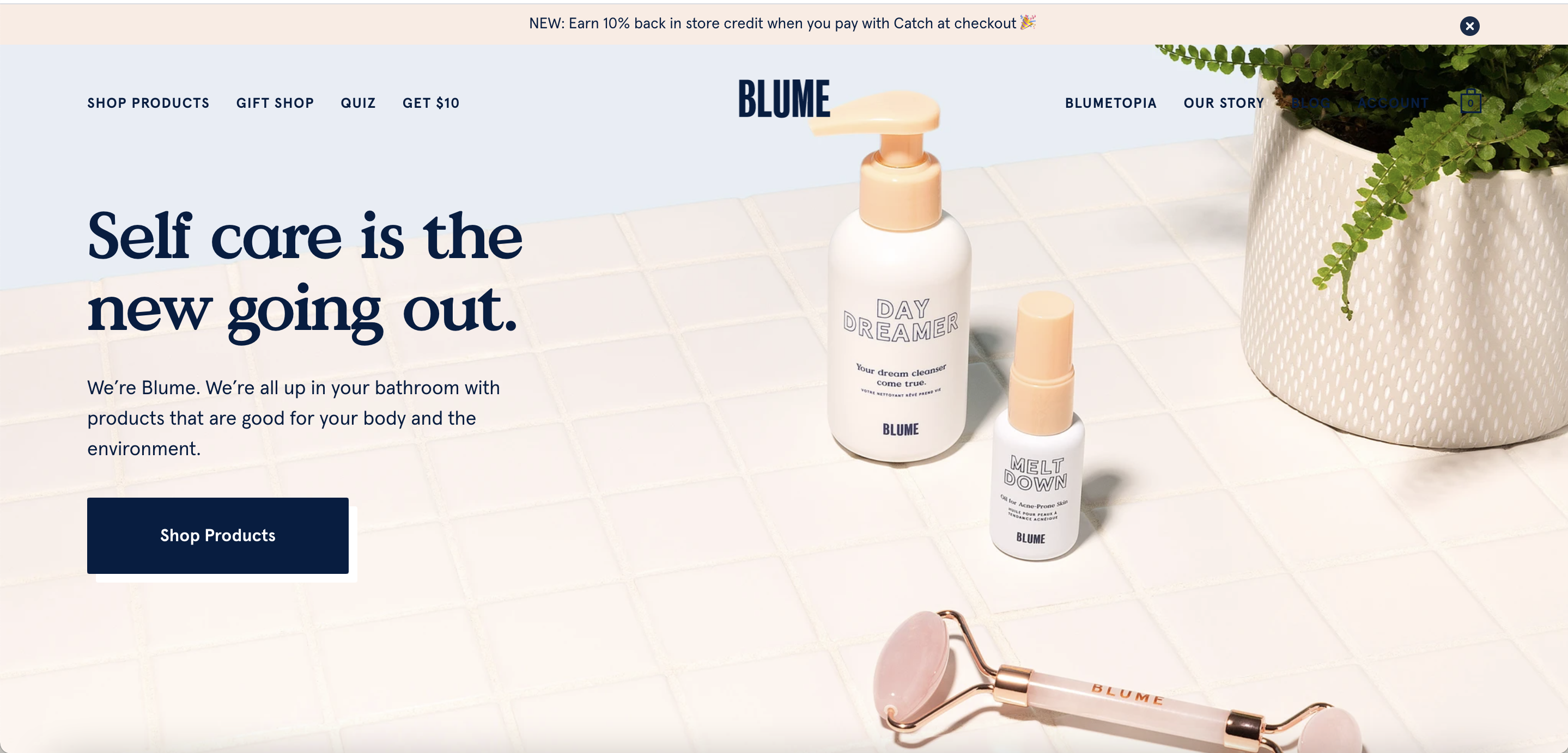 Screenshot from Blume's website