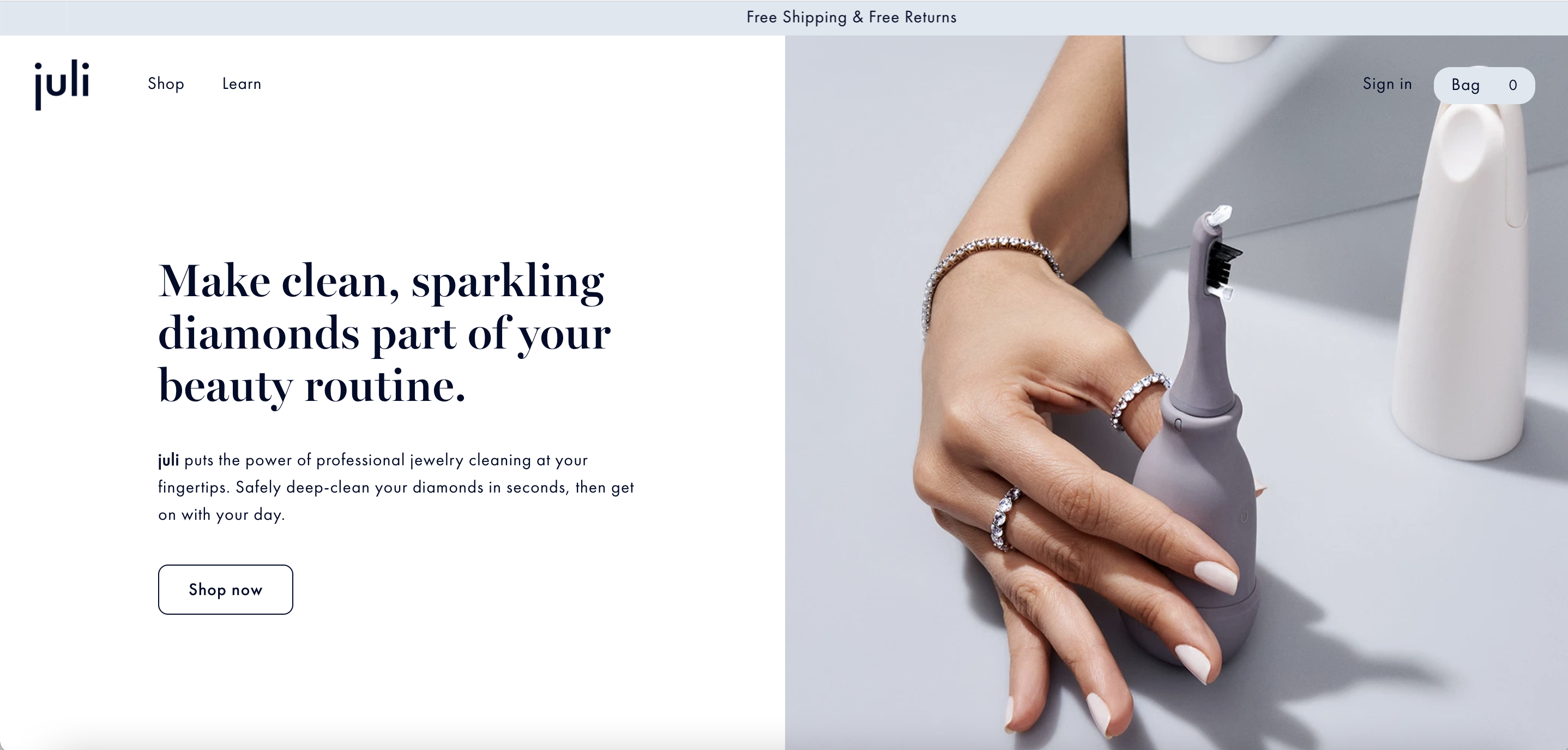Screenshot from Juli's website