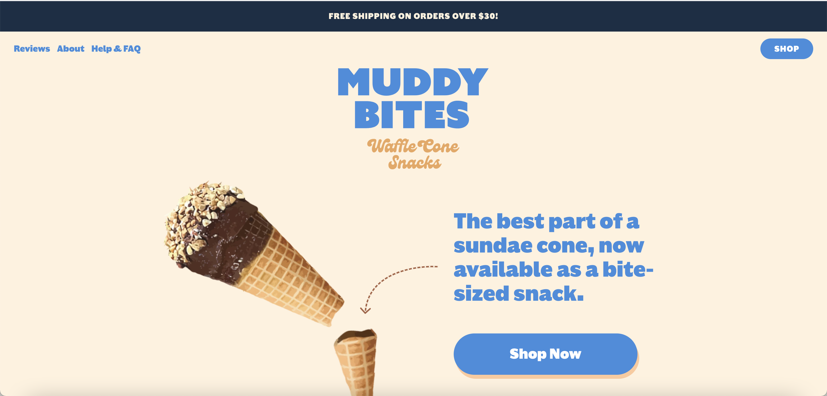 Screenshot from Muddy Bites' website