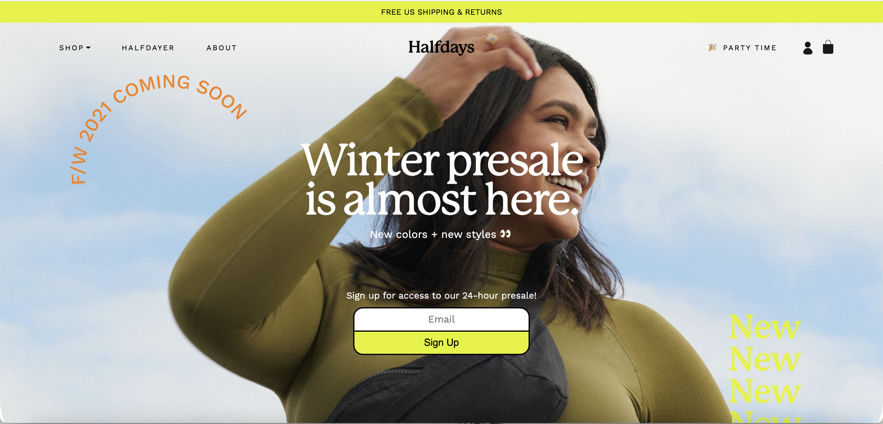 Screenshot from Halfday's website