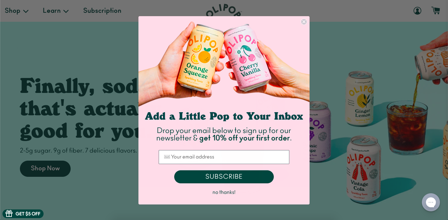 welcome popup example